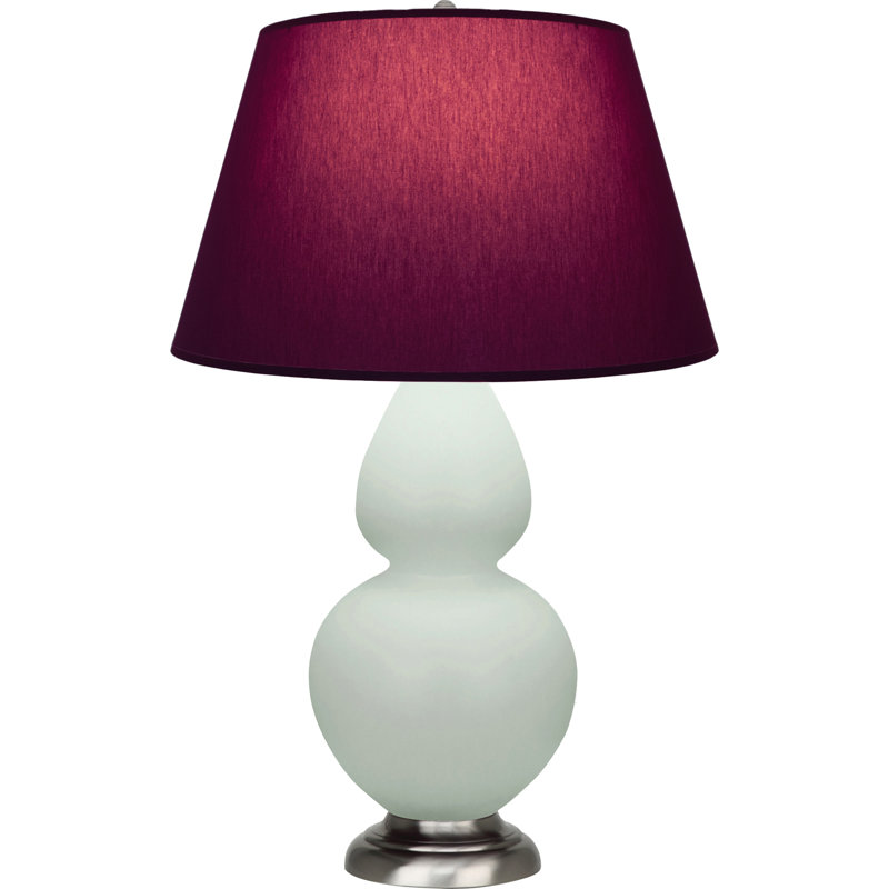 Double Gourd Table Lamp, Navy/Gray, Navy/Antique Silver
