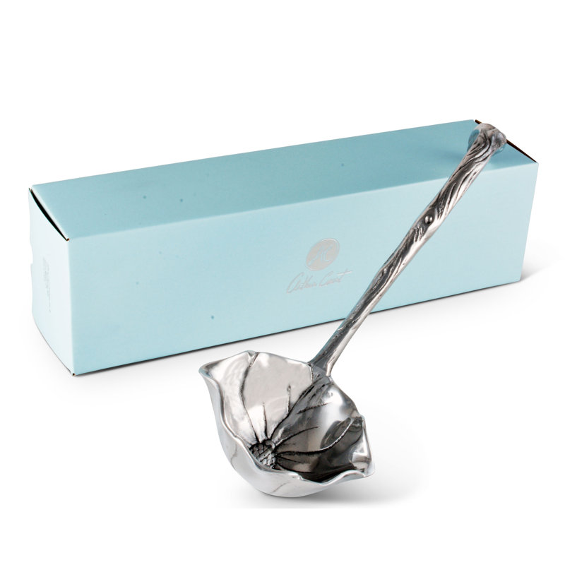Magnolia Pattern Aluminum Punch Ladle with Curved Handle