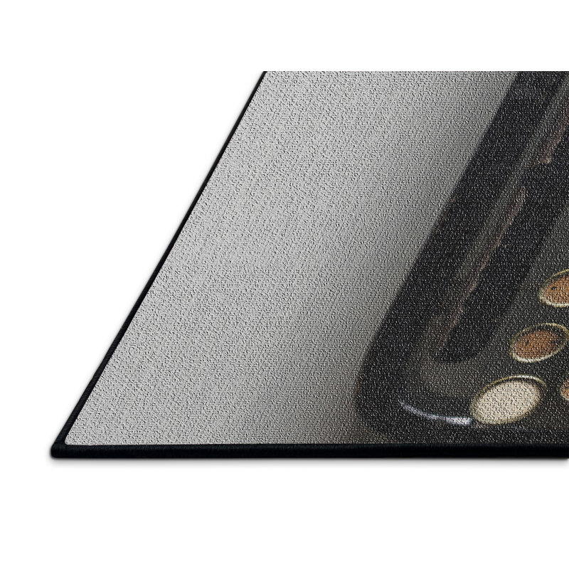 Tapis gris avec machine à écrire, Rectangle 5 pi x 7 pi