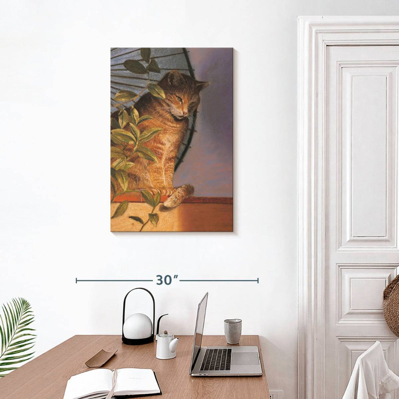 Brampt Cat Contemplation, 30" H x 20" W