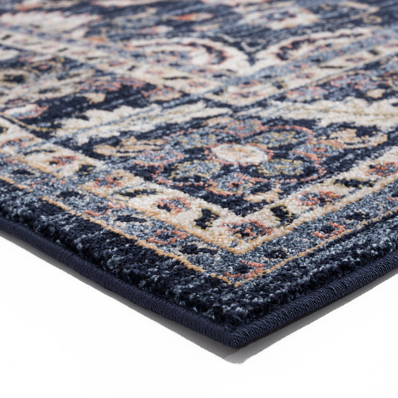 Tapis décoratif bleu marine Adagio oriental, Rectangle 5 pi x 7 pi