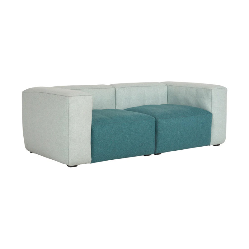 Canapé modulaire rembourré 2 pièces Camoya , Vert/blanc