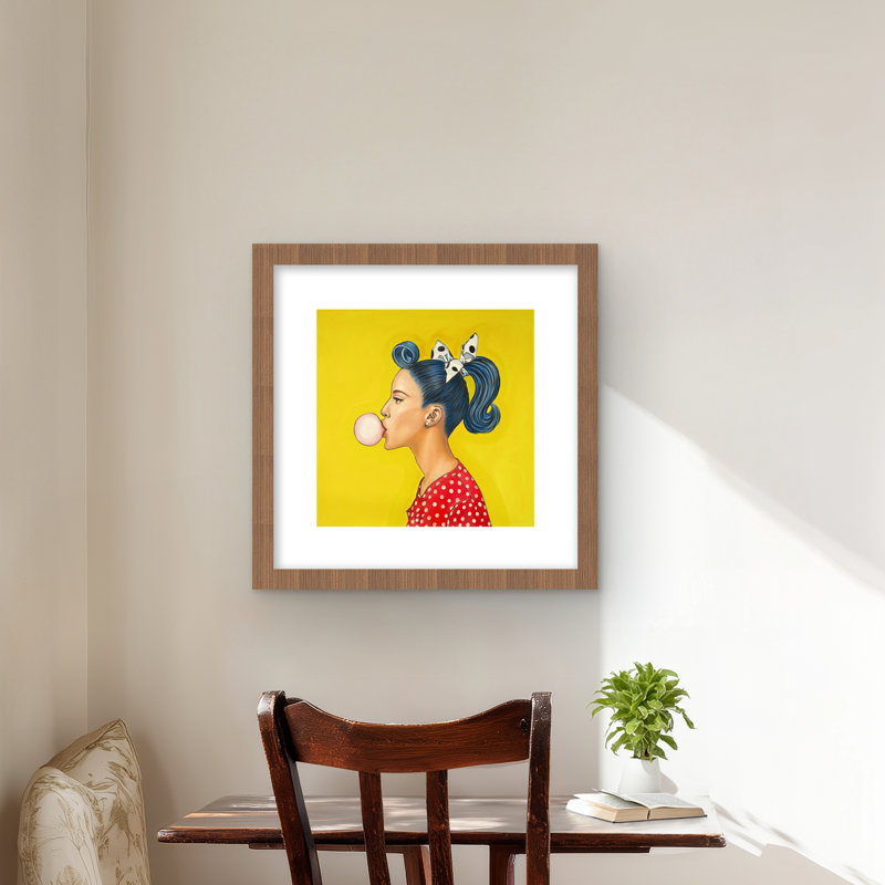 Retro Woman with Beautiful Ponytail - Pop Art, reproduction encadrée