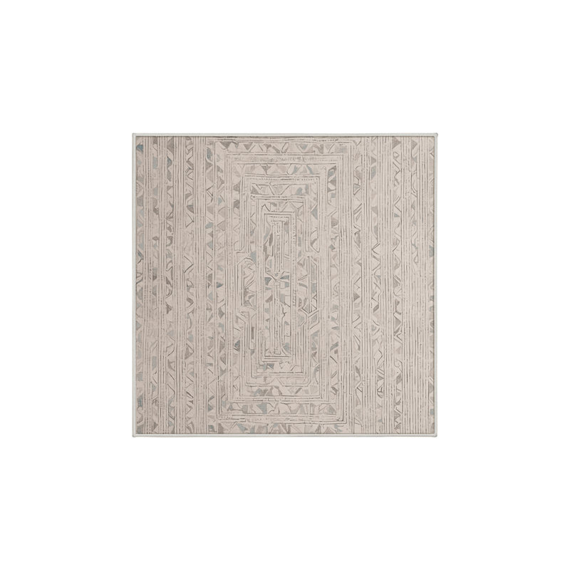 Machine Washable Beige Area Rug, Square 6'