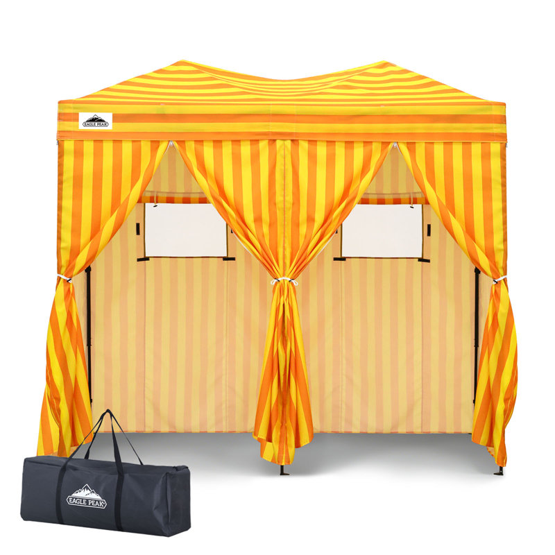 Tente portative escamotable pour 2 personnes - idéale pour le camping, la plage et la douche extérieure, Jaune/orange