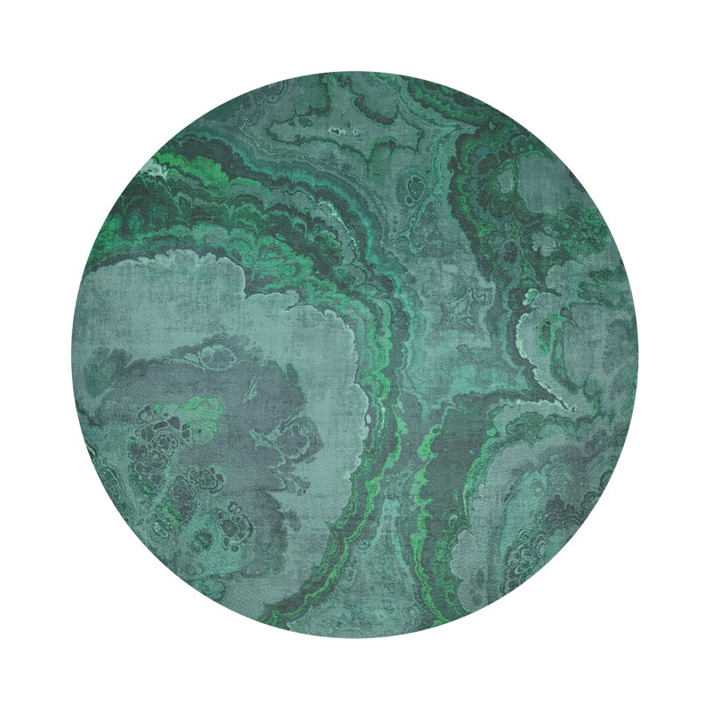 Sous-verres ronds en cuir malachite Agate, Malachite