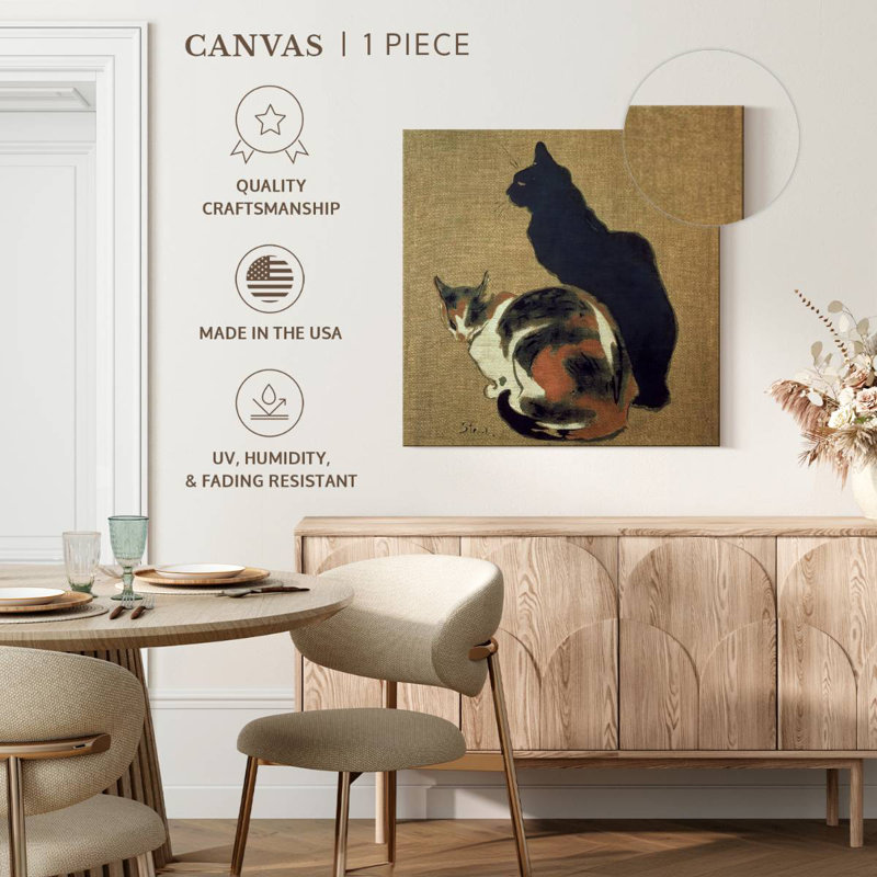 Crowle Two Cats 1894, 16" H x 16" W