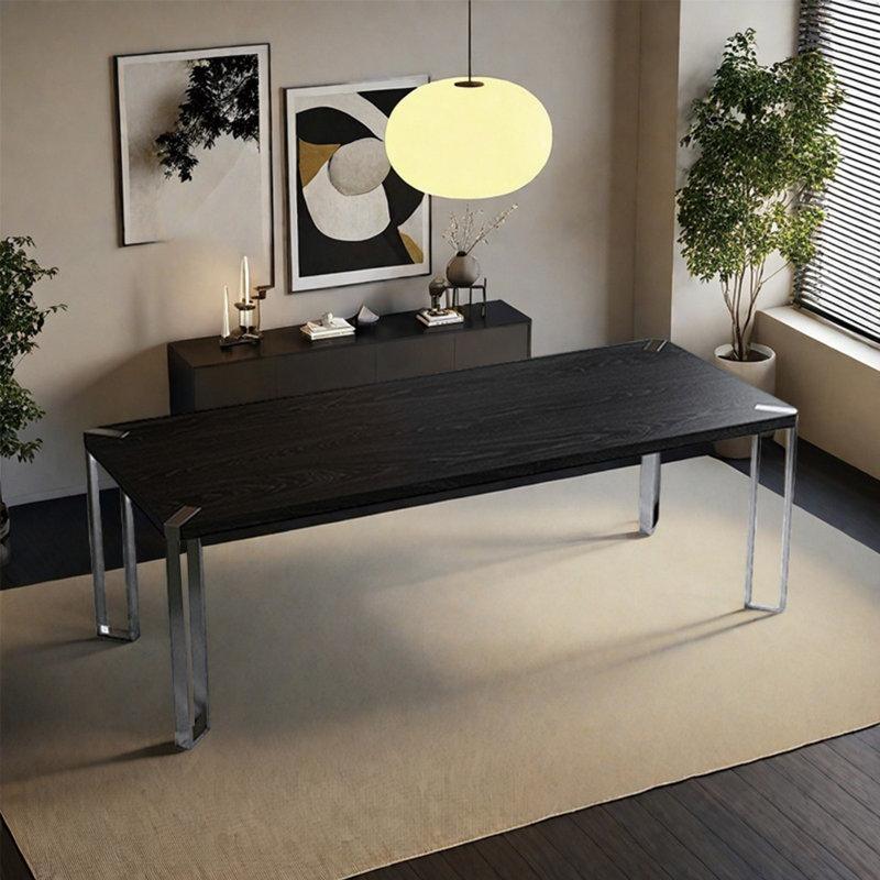 Table de salle à manger en bois massif durable, H 29,52 po x L 70,86 po x l 31,49 po