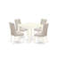 L'ensemble de table de cuisine 5 pièces pour 4 personnes comprend une table de salle à manger carrée et 4 chaises de salle à manger Parson en tissu crème, lin blanc-1111903901-1111903900-1111947599