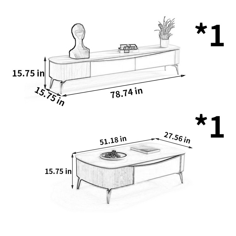 Ensemble de meuble télé simple et luxueux