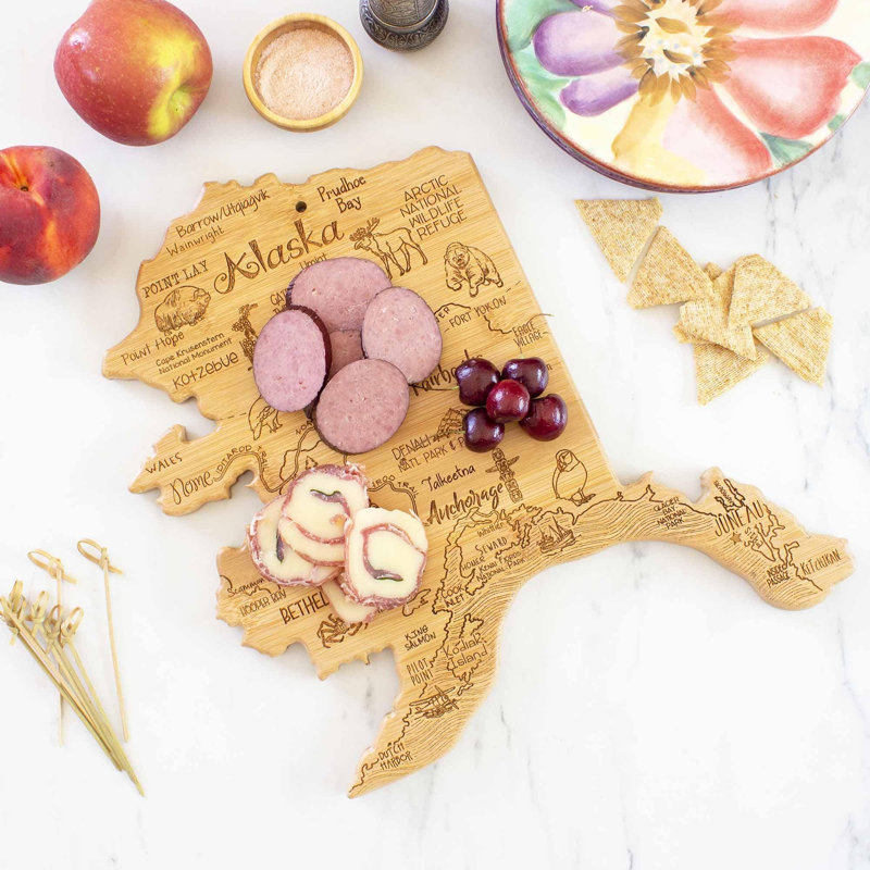 Totally Bamboo State Destination Series Bamboo Alaska Cutting Board