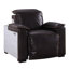 Fauteuil inclinable électrique brun foncé en cuir fleur et aluminium