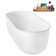 67" Streamline Soaking Glossy White Freestanding Tub and Tray With Internal Drain