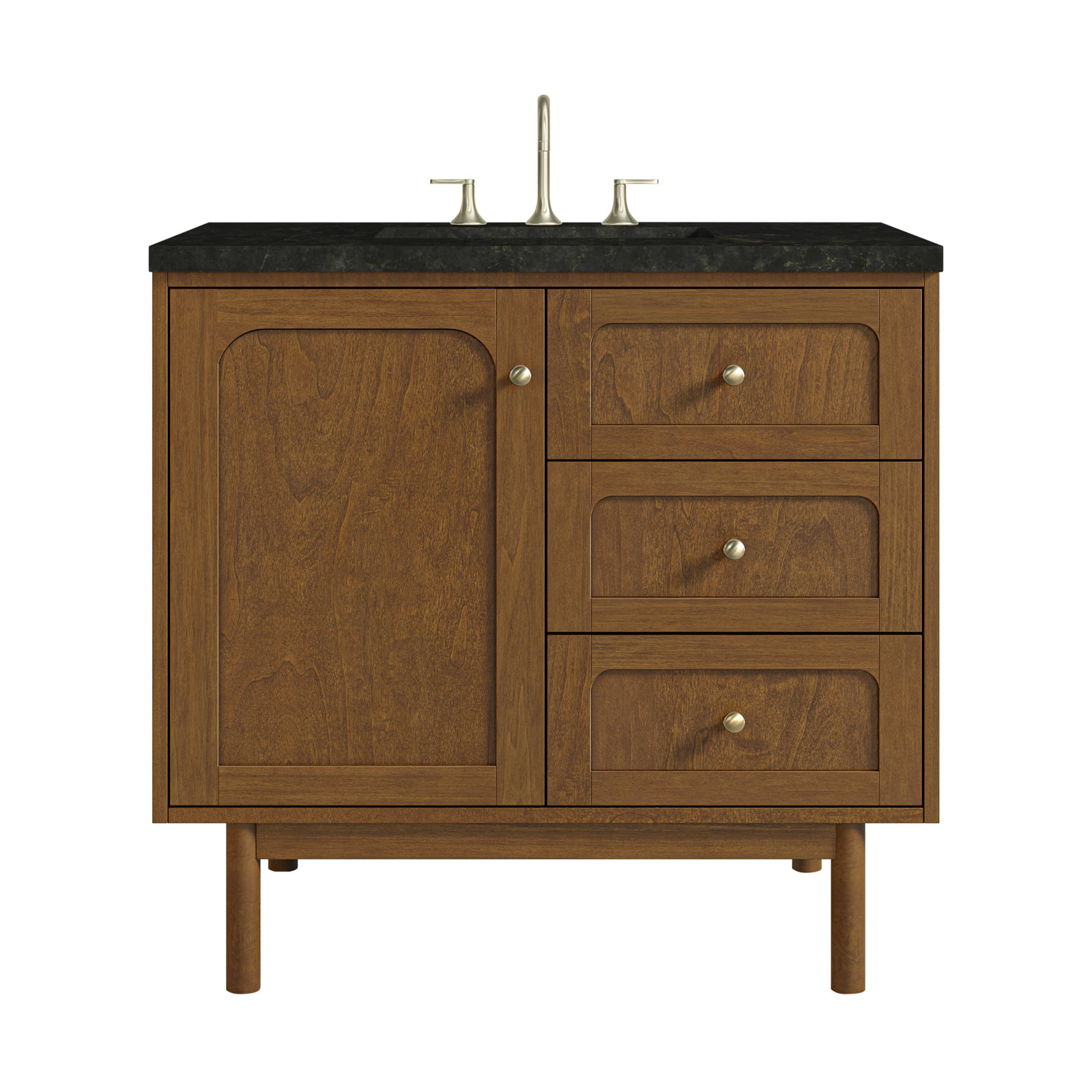Laurent 36'' W Single Vanity, 8" Widespread, Phantome, Honey Brown