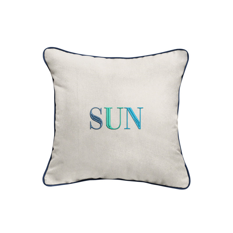  Housse de coussin d'extérieur carré Sun, Blanc