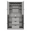 Armoire de cuisine autoportante, poste de travail de rangement haut avec 4 portes, 3 tiroirs, 6 tablettes de porte, tablettes amovibles et 6 supports à vin pour la salle à manger-129030351