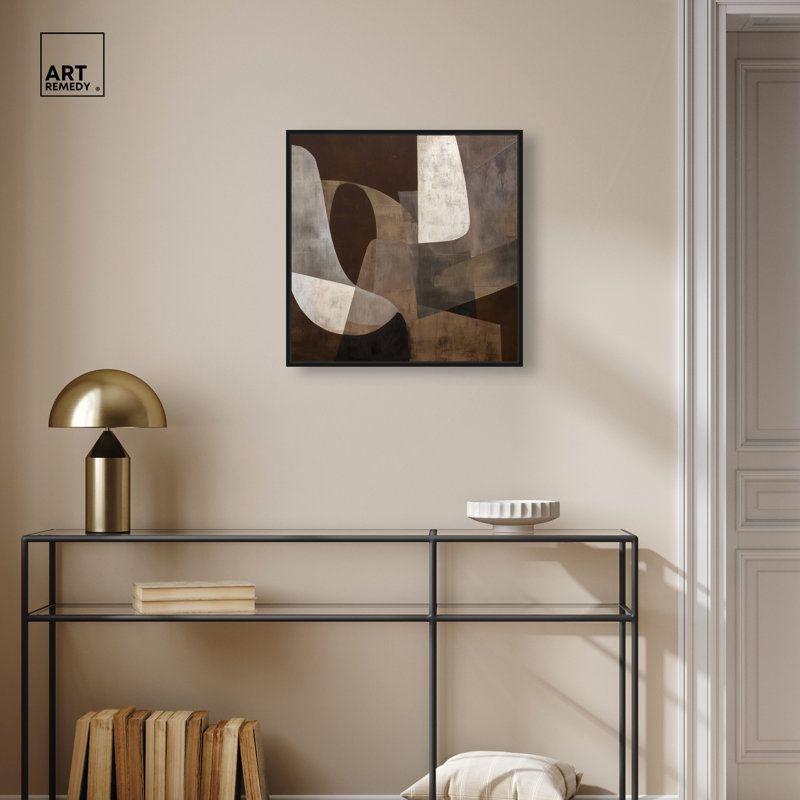 "Fossil Layers III", impression sur toile encadrée par Art Remedy, cadre noir, 20 x 20, H 21 po x l 21 po, Black Frame