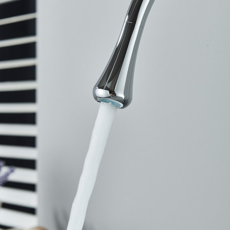 Ranaye Bathroom Basin Mixer Modern High Arc Single Hole Single Handle Bathroom Sink Taps, Chrome