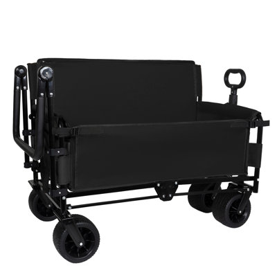 Chariot pliant pour chariot 3 en 1 avec banquette, auvent et rangement pour une utilisation tout terrain