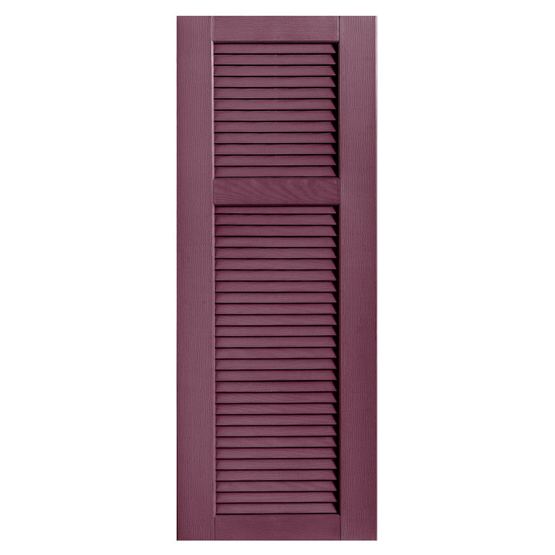 Paire de volets à persienne droite, 59 po, 18 po, Bordeaux