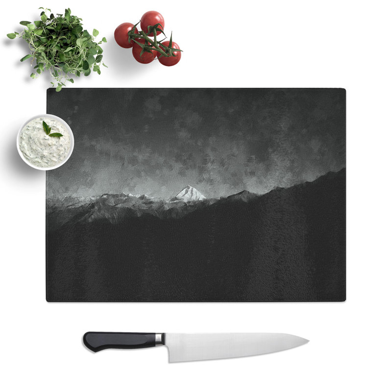 Tempered Glass Mountain Peak in Salcantay Peru Chopping Board, 20 cm x 28.5 cm