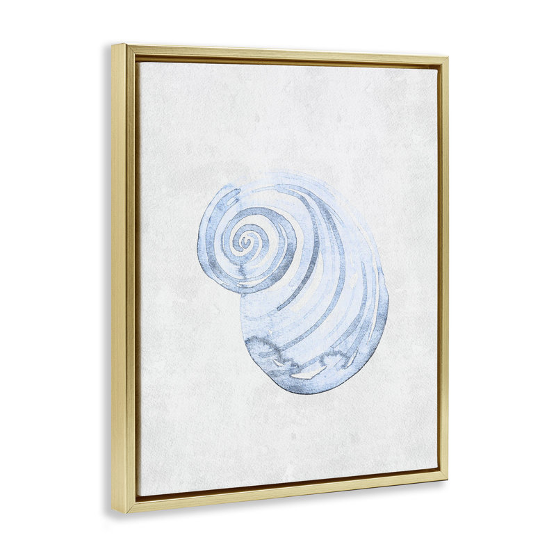 Cadre flottant en spirale Subtle Spiral Sea, design par Camila Juncos, H 31 po x l 25 po, Cadre flottant métallique doré