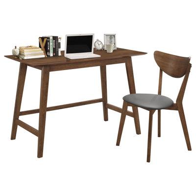 Hallie 2-Piece Writing Desk Set Walnut