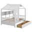 Lit en bois avec tiroirs et tablette de rangement-313605934-313605921