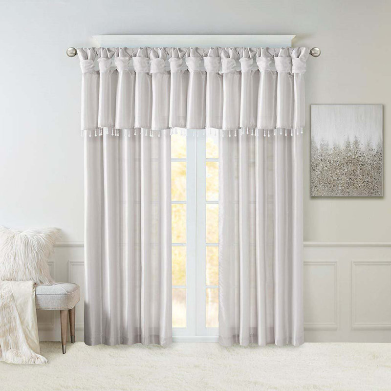 Twist Tab Lined Window Curtain Panel(Only 1 Pc Panel), Blush, 50" W x 95" L