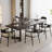 Black Rectangular Solid Wood Dining Table-1384759604