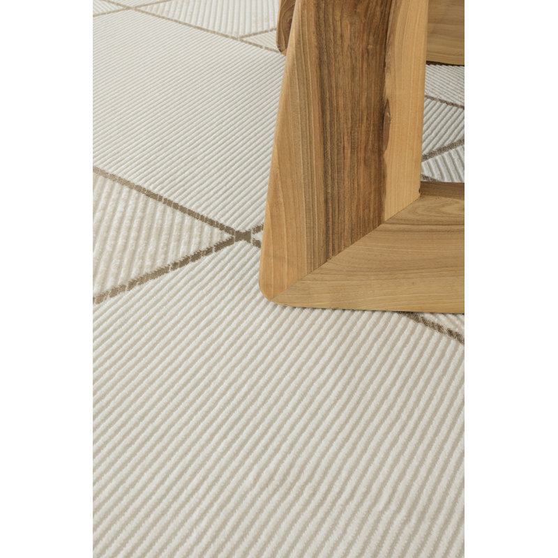 Raziye Geometric Machine Made Indoor / Outdoor Area Rug, Rectangle 60 x 100cm