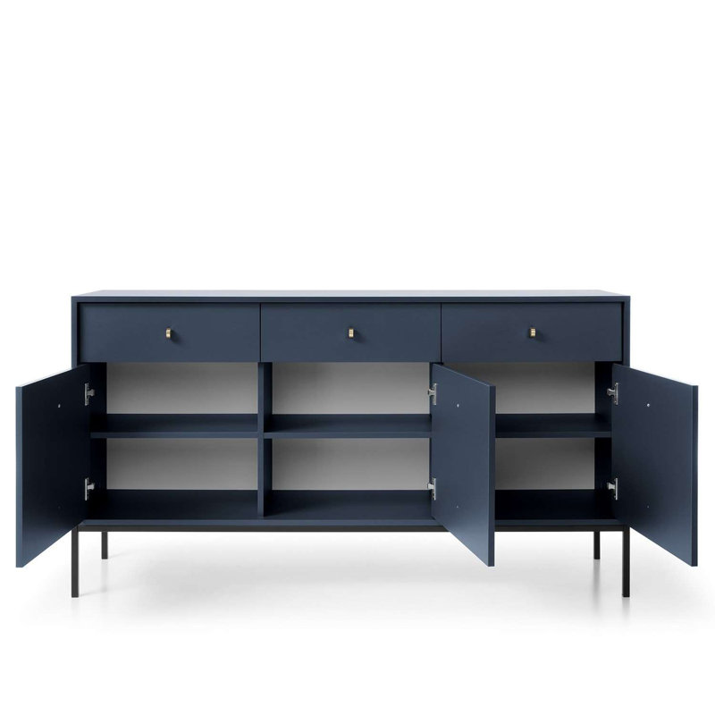 Carmesha Chest of 3 Drawers, Navy Blue
