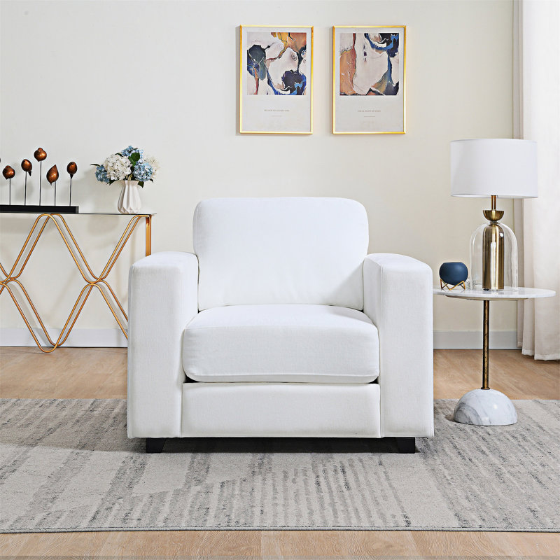 Fauteuil d'appoint rembourré, Ivoire ivoire