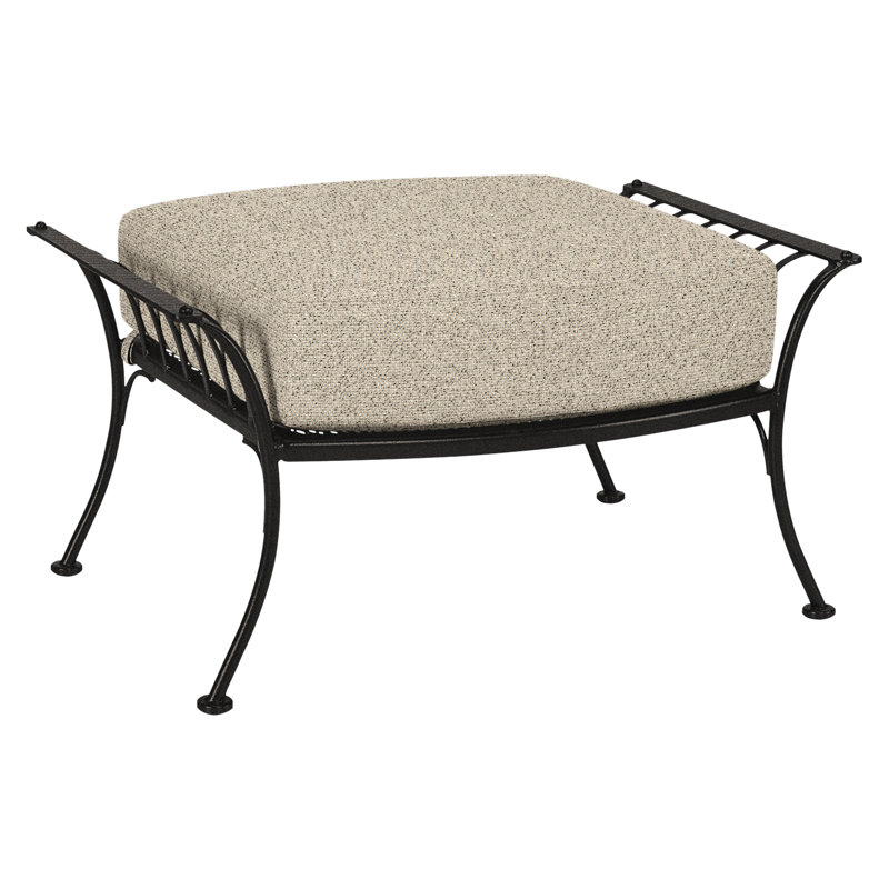 Monterra Outdoor Ottoman, Carbon Black, Sash Denim