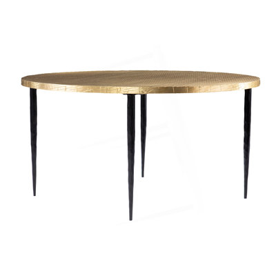 Round Cocktail Table With Embossed Top