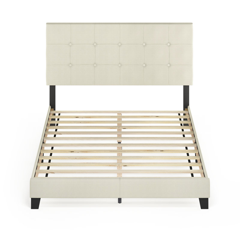 Lit plateforme tapissier Anding, Lin, Grand