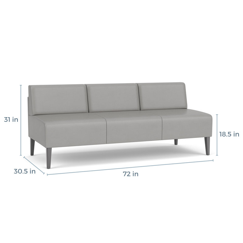 Canapé sans accoudoirs Luxe Lounge, Acier noir, Archétype limon / Modena Farro