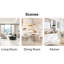 Collection de tables et de chaises glamour: rectangulaire avec surface en verre, 6 chaises en similicuir