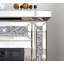 Petit foyer électrique l 31,5 po avec cadre en miroir argenté, incrustation de diamants broyés-816361509
