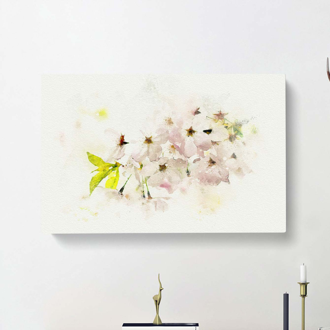Cherry Blossom Tree in Pink in Abstract - Wrapped Canvas
