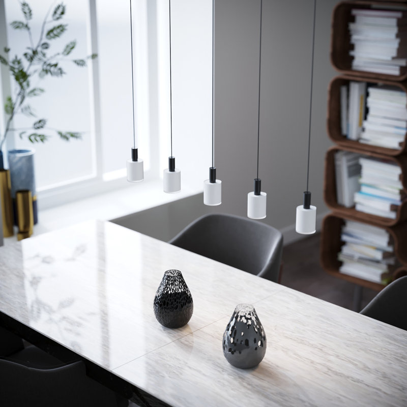 Essoura 5 - Light Kitchen Island Pendant, Black/White