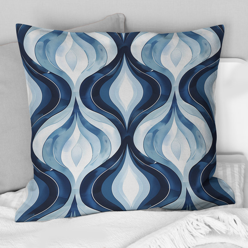 Coussin Blue Ogee, H 16 po x l 16 po