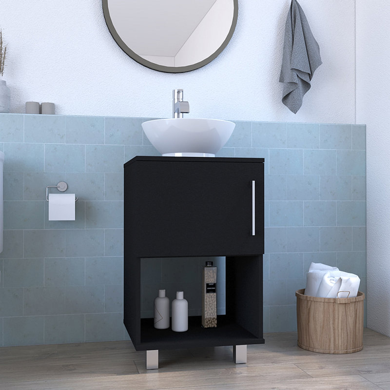 Meuble-lavabo simple, Noir