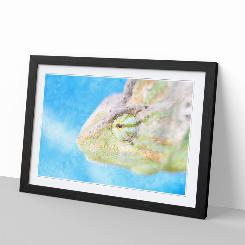 Chameleon Lizard Vol.4 - Framed Print, 48cm H x 65cm W x 2cm D, Black Framed
