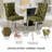 High Gloss Round Dining Table Set with 4 Velvet Dining Chairs-2044874357