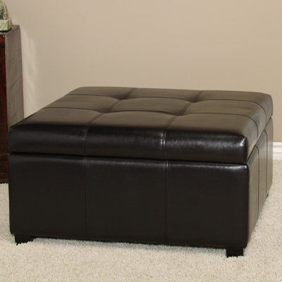 Faux Leather Ottoman