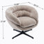 Chaise de bureau ergonomique pivotante avec base robuste, idéale pour les petits espaces, le salon, la chambre à coucher, le coin lecture et le bureau-404895364
