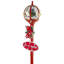 Lampe de table ronde en forme d’arbre de Noël en forme d’arbre enneigé rouge et or 69 "