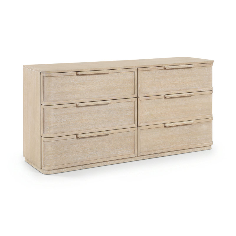 Commode en placage de chêne Tiberio et bois massif, Naturel