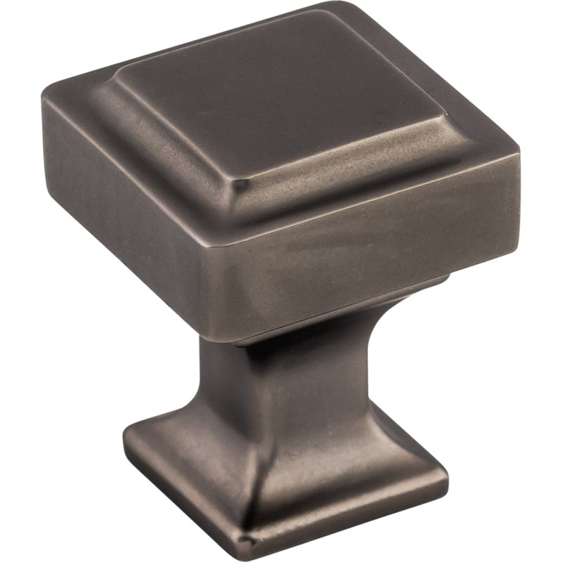 Ascendra 1 1/8" Length Square Knob, Ash Gray, 1 1/8" Length